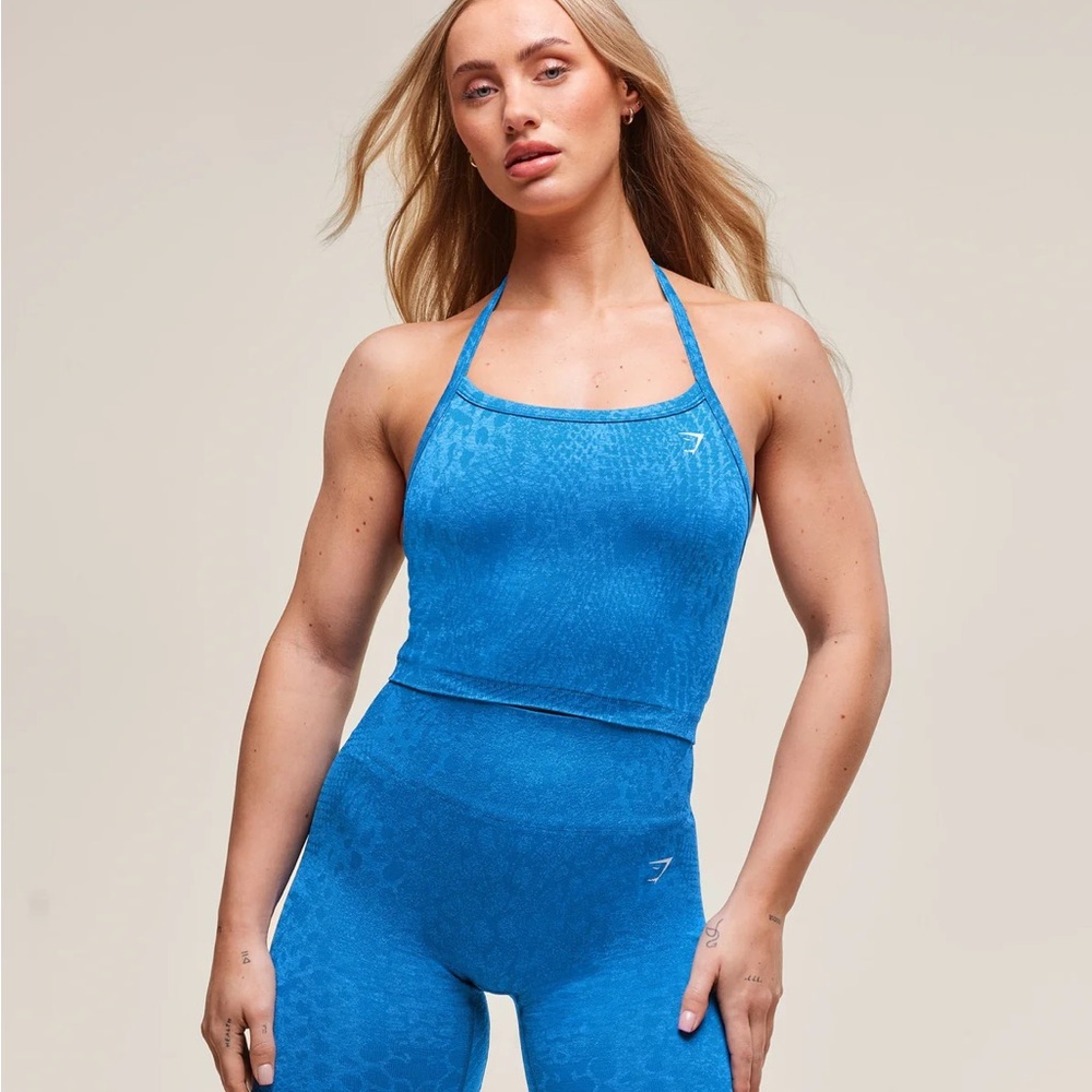 Gymshark Adapt sanimal seamless midi tank S-body fit blue new with tag